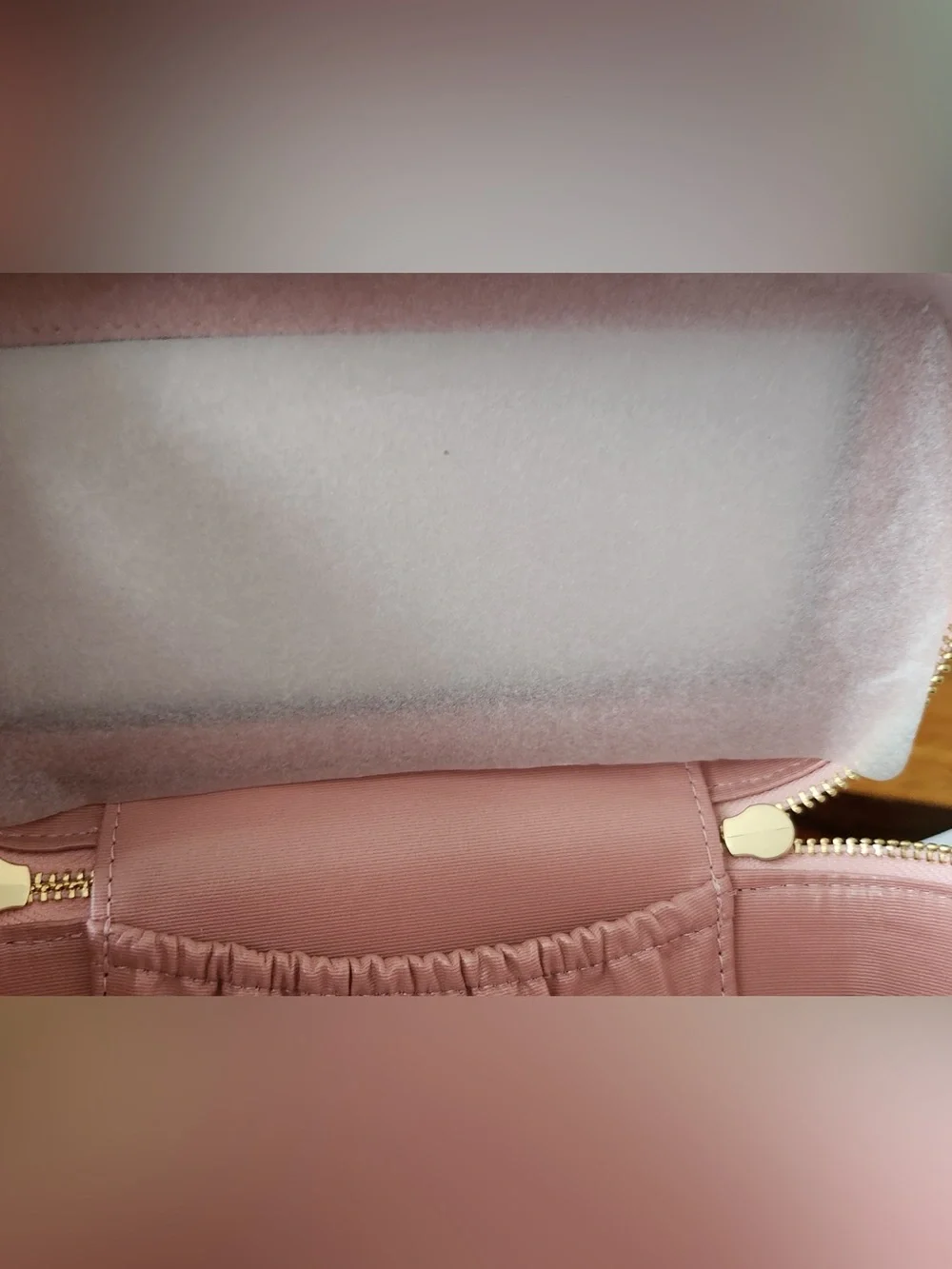 Coach Powder Pink Signature Canvas Cosmetic Case with Gold Hardware